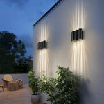 lampes murales extérieures noir ondulées ip55 6w 12w 18w moderne aluminium