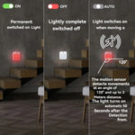 veilleuses led capteur mouvement blanc rouge moderne prise murale interrupteur luminosité chambre cuisine couloir