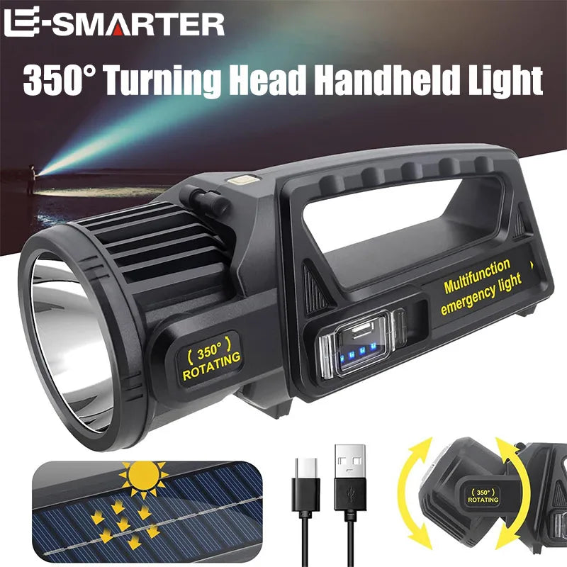 projecteur portable led rechargeable solaire multifonction nuit camping