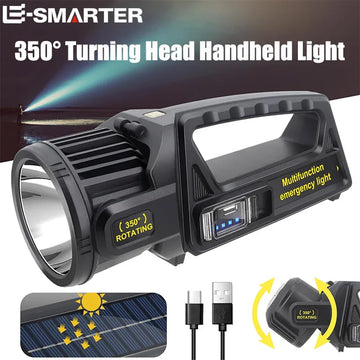 projecteur portable led rechargeable solaire multifonction nuit camping