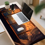 tapis souris coucher soleil fenêtre moderne adhésif noir orange beige gris vert