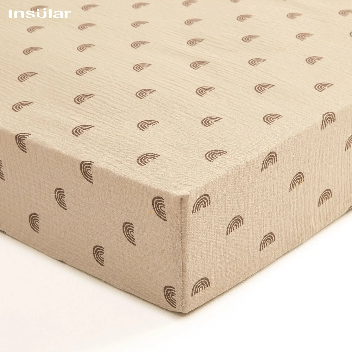 drap housse coton bébé arc ciel floral nuages motifs doux minimaliste enfantin protège matelas