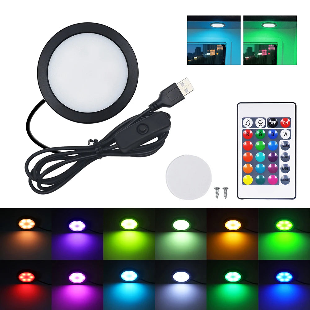 spot led noir blanc 5v usb rgb 24 touches kit commutateur distance lampe mince