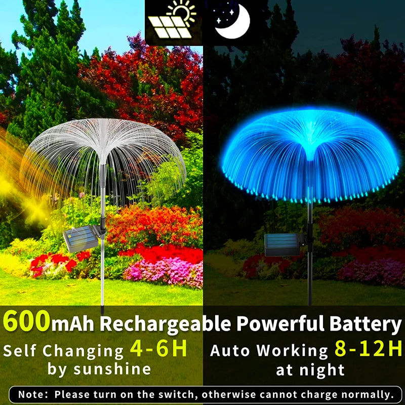 lumière solaire led moderne bleu vert violet blanc jardin feuilles floral piquet fixe