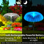 lumière solaire led moderne bleu vert violet blanc jardin feuilles floral piquet fixe