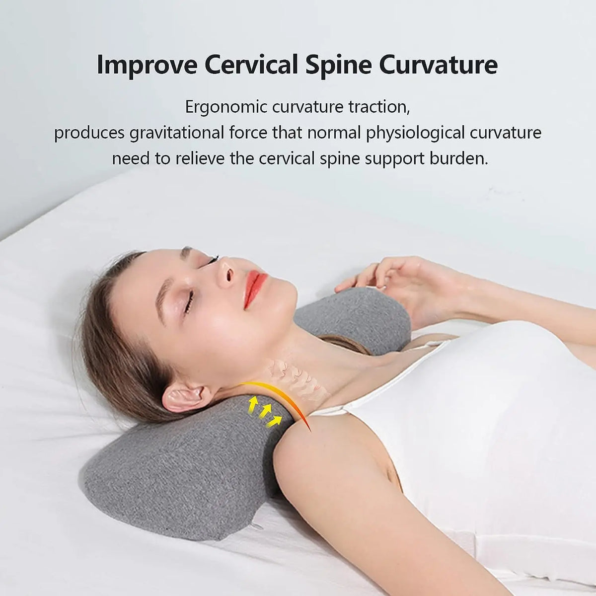 coussin sommeil cervical gris ergonomique mousse mémoire forme massage cou confort doux relaxation nocturne