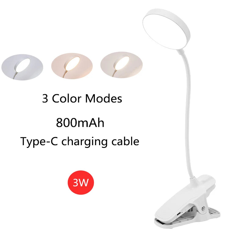 lampe moderne rechargeable pinces blanc minimaliste interrupteur tactile 5V LED adjustable