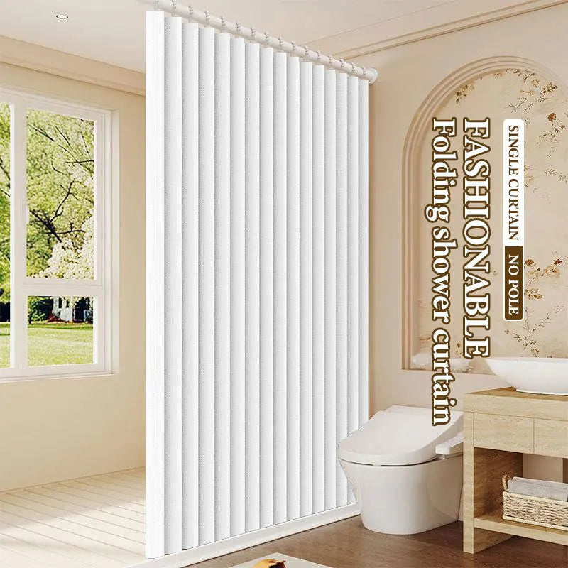 rideau douche pliable noir blanc bleu rayures verticales moderne salle bain étanche