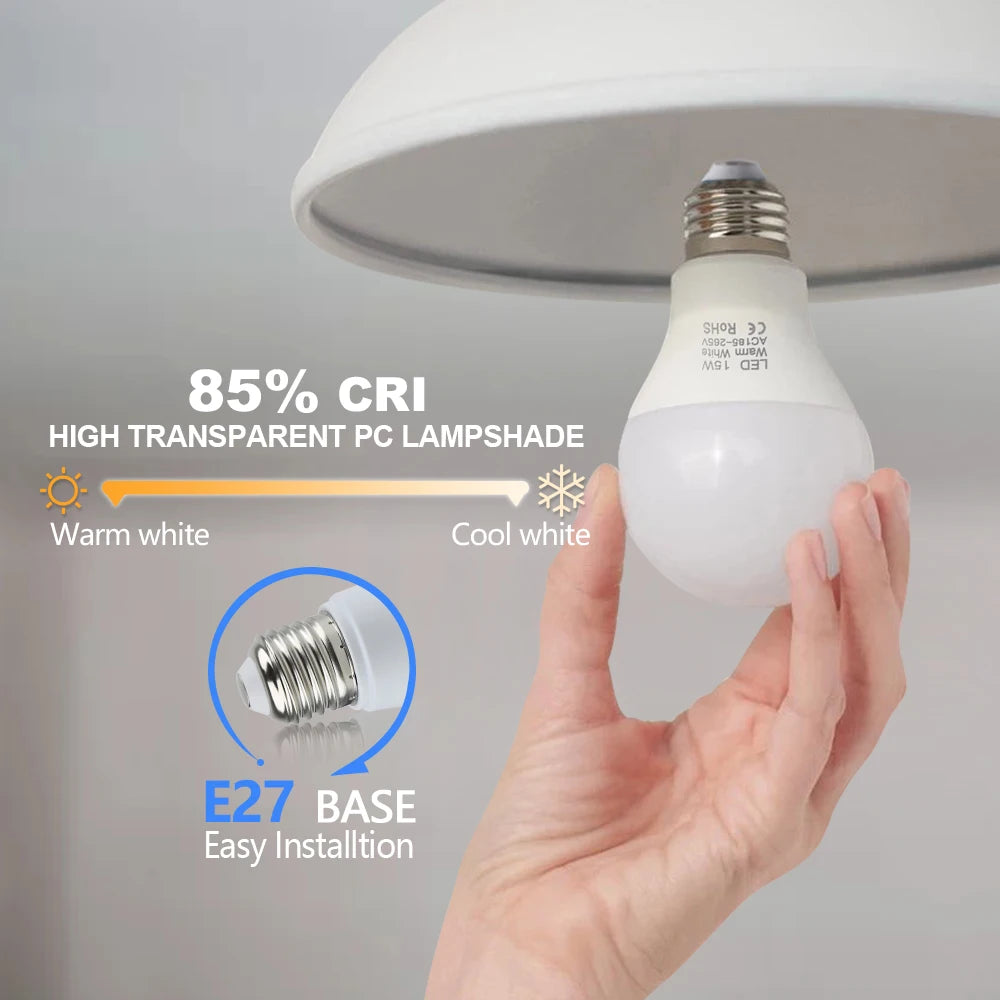 ampoule led 6w 9w 12w 15w 18w 22w 26w 32w e27 blanc moderne haute