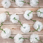 guirlande fleurs artificielles pompons rose blanc bleu modernes 2.5m pièces festive intérieure