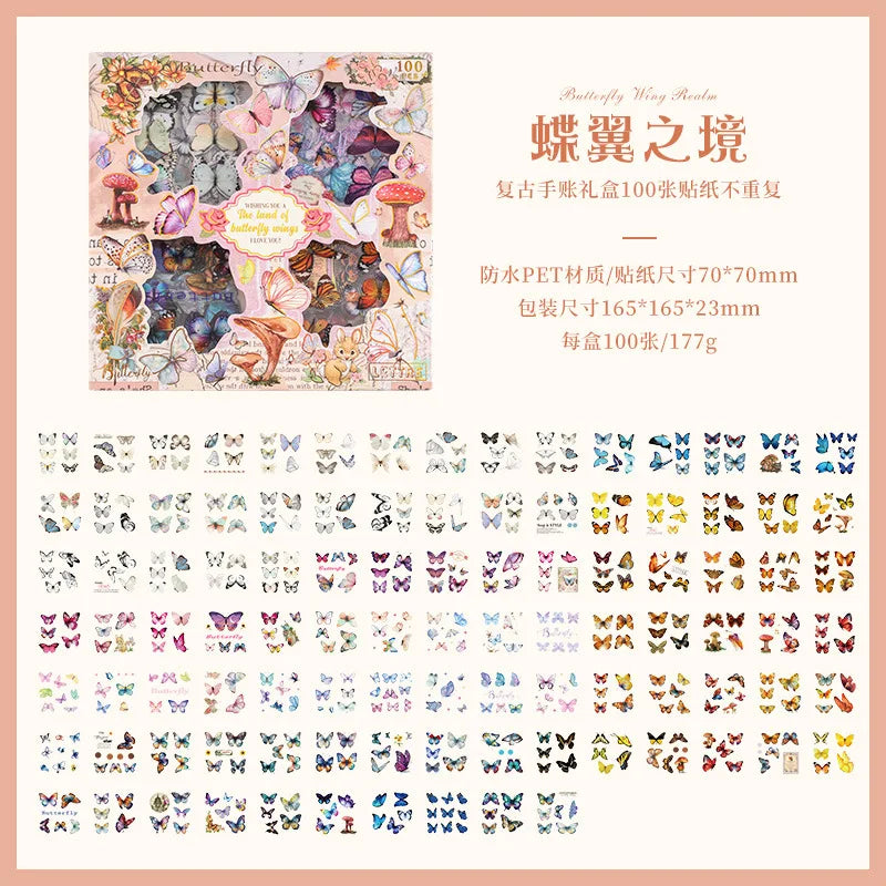 stickers vintage multicolores papier floral romantique 70x70mm ensemble scrapbooking décoration journaux