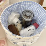 panier rangement rose bleu rayures vichy vintage doux organisation maison