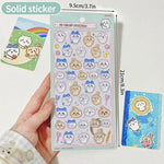 stickers 3d kawaii animaux mignons lapins chats blanc beige bleu rose vert clair jaune