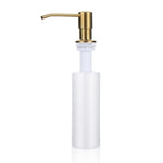 distributeur savon liquide moderne blanc doré mat salle bain main mousse plastique fixe tuyau
