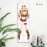 tapisserie anime tigre peau carreaux rose clair beige noir 150cm 40cm