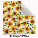 serviettes papier décoratives tournesols jaune vert blanc festives champêtres 16.5cm 33cm