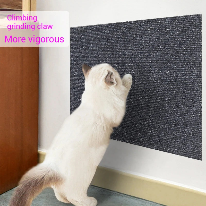 tapis grattage chats gris beige texture tissée adhésif moderne 30x100cm