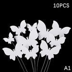 décoration gâteau papillon doré clips festif anniversaire transparent rose blanc