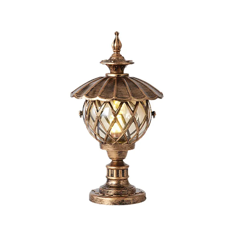 lampe table vintage aluminium bronze noir ajourée ip65 led e27