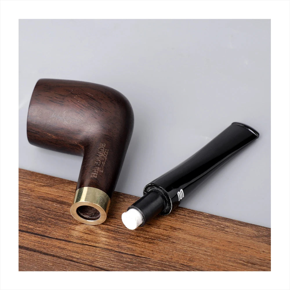 pipe bois anneau doré accessoires écraseur cure pipe tamis allume feu bocal feuilles boîte