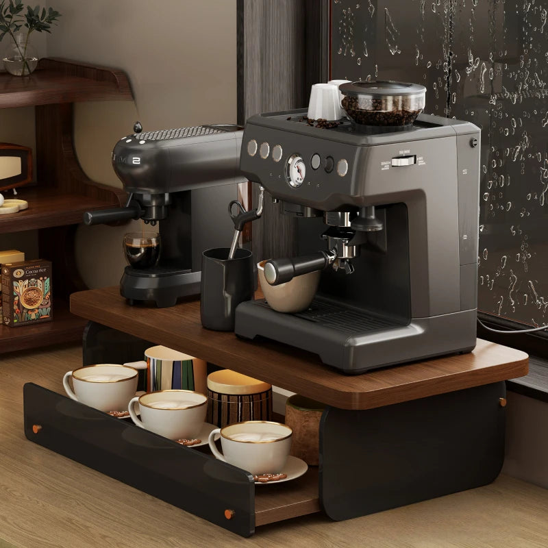 présentoir bois moderne tiroirs vis stockage tasses soucoupes sablés cuisine bar