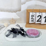 plateau ovale silicone blanc noir rangement cosmétiques bijoux moderne minimaliste