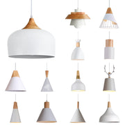 suspension luminaire blanc gris bois cage ajourée moderne minimaliste scandinave led