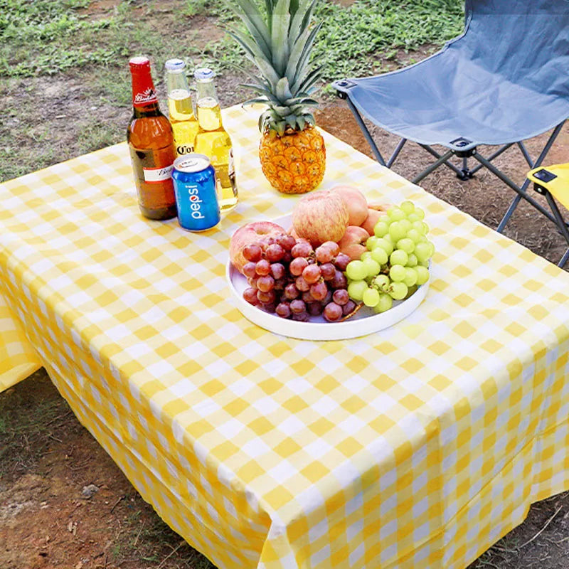 nappe pique nique jaune carreaux géométriques moderne opaque tissu tpu nylon extérieure utilisation quotidienne