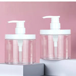distributeur savon liquide 500 1000 ml pompe bouteille transparent moderne rechargeable