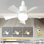 ventilateur moderne lampe led télécommande variateur intensité noir blanc minimaliste