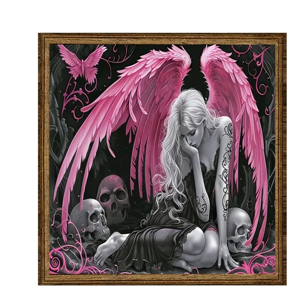 Tableau ornements floraux croix lion agneau or bleu rose noir blanc marron gothique fixation