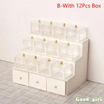 meuble decoratif miniature blanc crème tiroirs transparents objets fantaisie sci fi