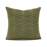 coussins décoratifs modernes nordique vert olive motif plissé texture polyester 45x45cm