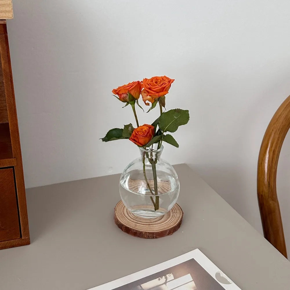 vases transparents simples modernes vases bleu clair verre decoration maison arragement fleurs