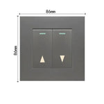 interrupteur rideau blanc gris noir 86mm carré boutons triangles moderne