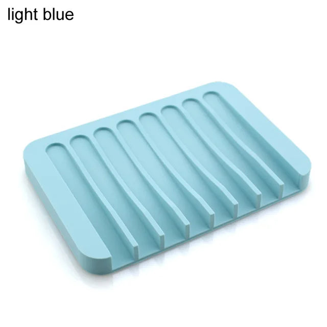 support savon silicone blanc gris rayures moderne facile nettoyer douche salle bain