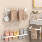 porte serviettes mural blanc moderne aluminium laqué clips trois étages salle bain