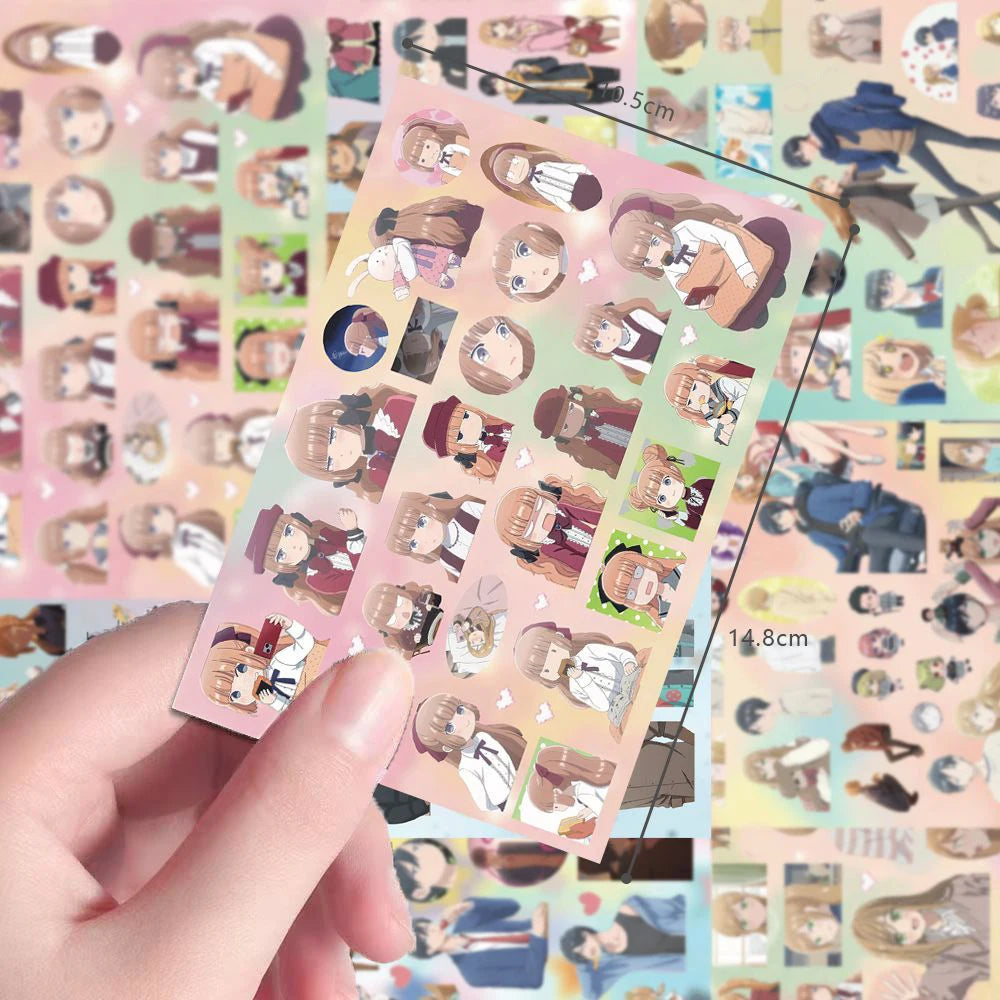 autocollants anime personnages bleu rose vert opaques cartoon waterproof scrapbooking