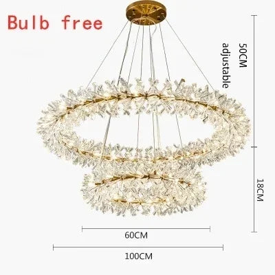 lustre suspension moderne cristal doré transparent luminaires salon luxe géométrique