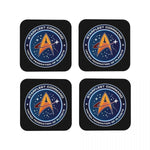 sous verres starfleet command logo étoiles noir antidérapants moderne cuisine restaurant bar