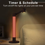 Lampe de lecture LED rotative connectée WiFi beige allumée en mode veilleuse