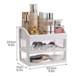 organisateur rangement cosmétiques blanc tiroirs transparents modernes compartments poignées grilles