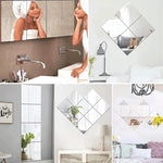 miroirs géométriques blancs modernes adhésifs 5cm 10cm 15cm 20cm 6pièces decoration mur maison chambre