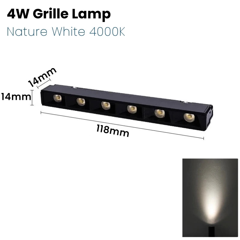 projecteur led noir moderne aimanté rail 12v 2w 2000lm industrial
