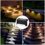 lumière solaire marron blanc moderne extérieure jardin patio escaliers décoration éclairage led vis fixations