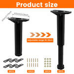 supports pieds lit réglables hauteur 19 32cm noir doré acier inoxydable industriels minimalistes fixations