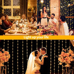 rideau lumineux led blanc chaud 300 leds 3x3m ip65 moderne panneau solaire télécommande adaptateur