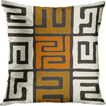 housse coussin polyester motif géométrique noir marron décoration intérieure moderne lit salon