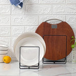 support assiettes noir blanc moderne minimaliste cuisine rangement vertical horizontal ustensiles