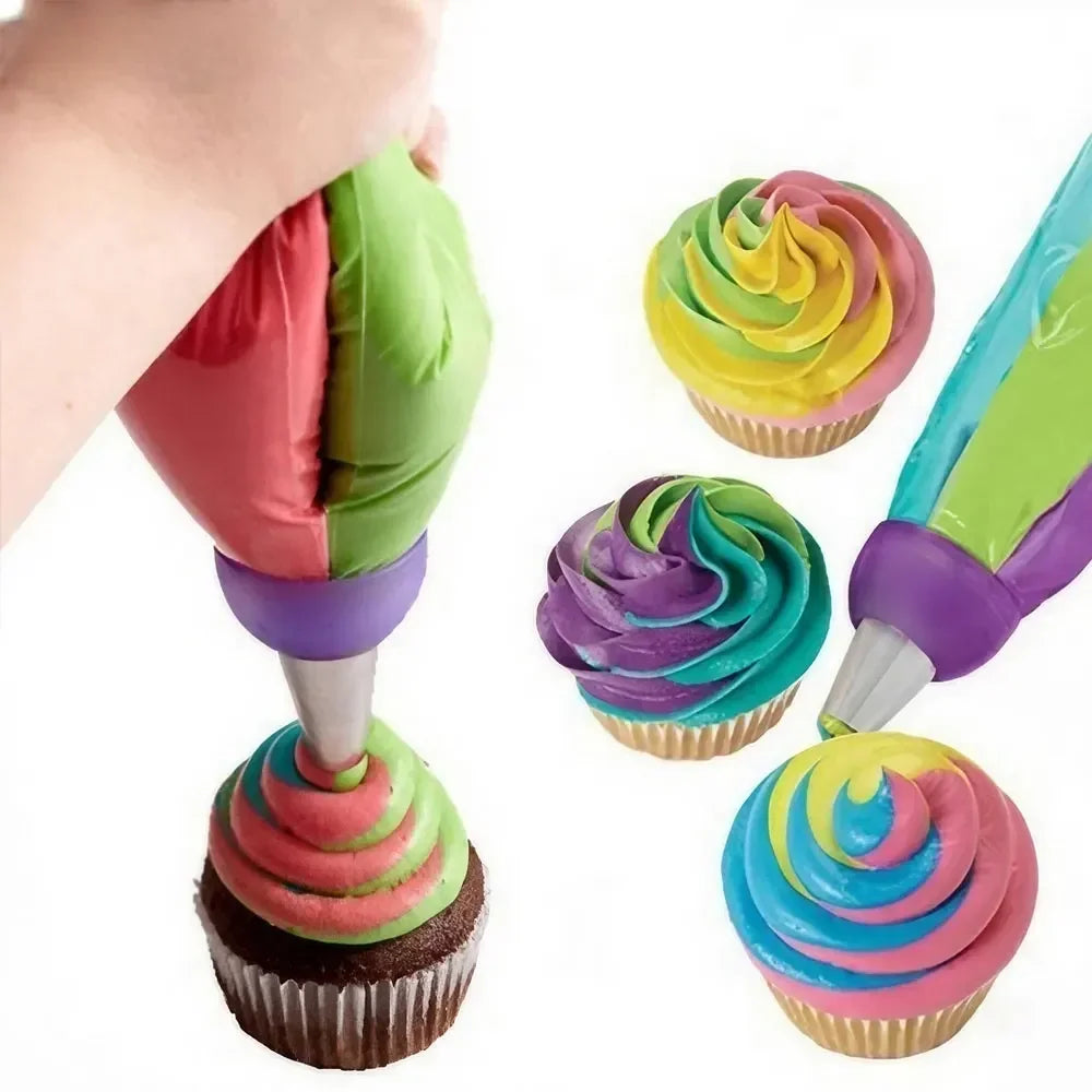 décorateur desserts métal nozzles tourbillons crème colorée sacs plastique transparent embouts métalliques cupcakes